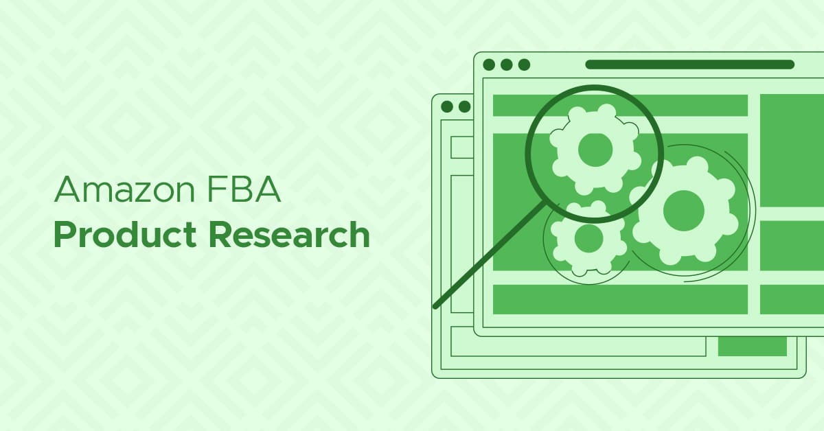 Amazon FBA product research magnifying glass on web pages